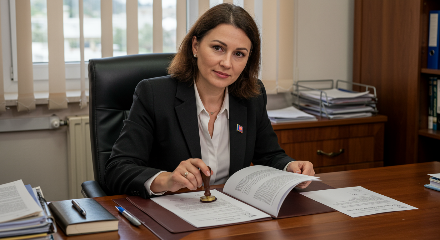 Sudski tumač ovjerava dokument pečatom